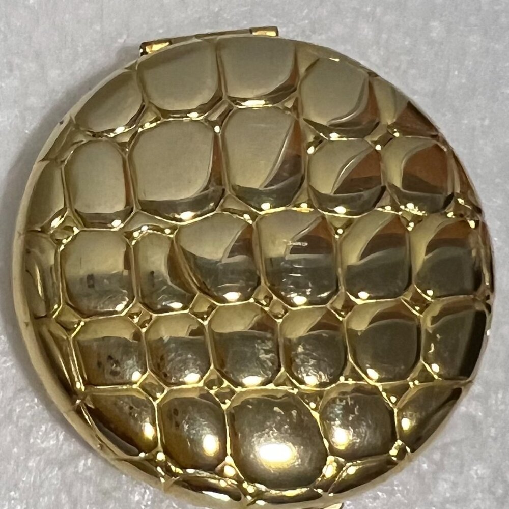 Vintage Estée Lauder Gold Croc Compact Translucent Pressed Powder – Never Used